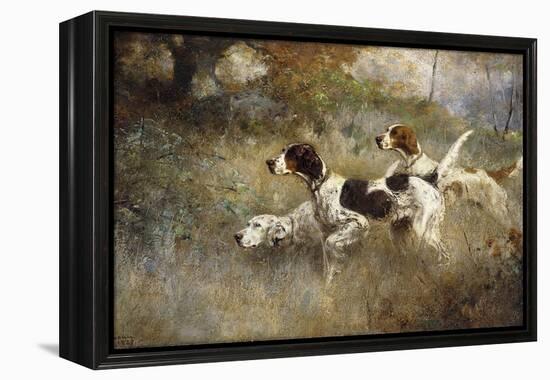 The Setters Three, Bob, Bill and Ginger on a Triple Point, 1927-Percival Leonard Rosseau-Framed Premier Image Canvas