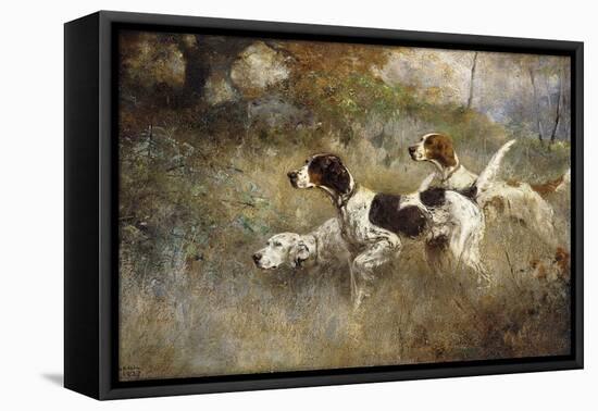 The Setters Three, Bob, Bill and Ginger on a Triple Point, 1927-Percival Leonard Rosseau-Framed Premier Image Canvas