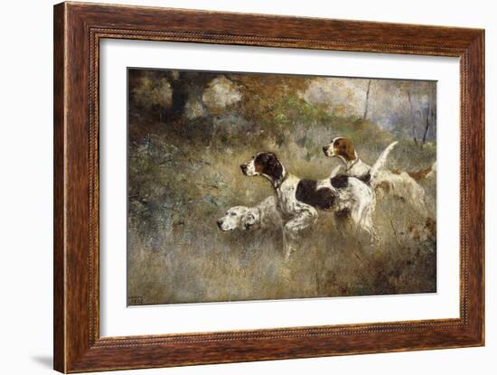 The Setters Three, Bob, Bill and Ginger on a Triple Point, 1927-Percival Leonard Rosseau-Framed Giclee Print