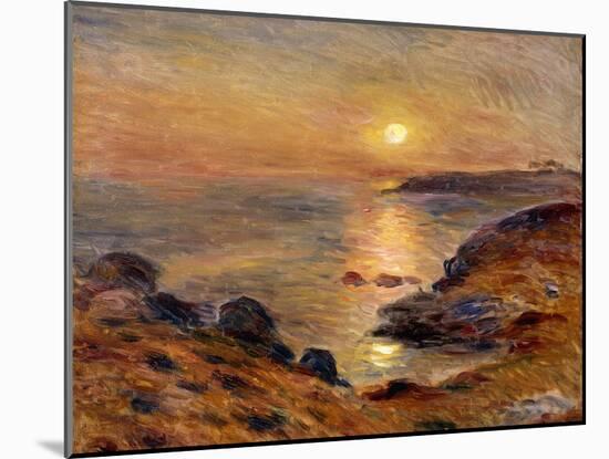 The Setting of the Sun at Douarnenez; Couche De Soleil a Douarnenez, 1883-Pierre-Auguste Renoir-Mounted Premium Giclee Print
