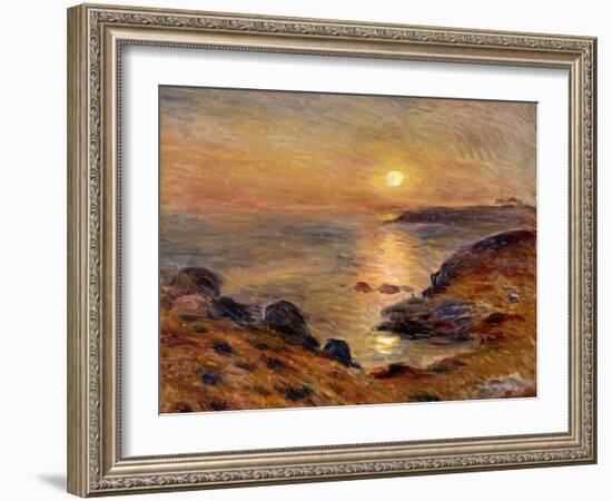 The Setting of the Sun at Douarnenez; Couche De Soleil a Douarnenez, 1883-Pierre-Auguste Renoir-Framed Giclee Print