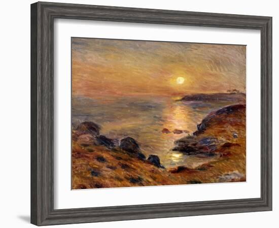 The Setting of the Sun at Douarnenez; Couche De Soleil a Douarnenez, 1883-Pierre-Auguste Renoir-Framed Giclee Print