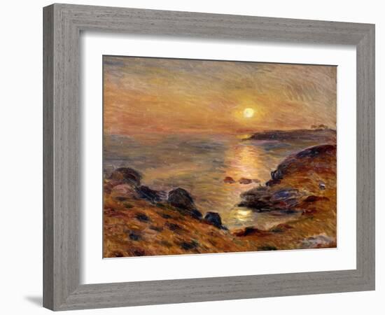 The Setting of the Sun at Douarnenez; Couche De Soleil a Douarnenez, 1883-Pierre-Auguste Renoir-Framed Giclee Print