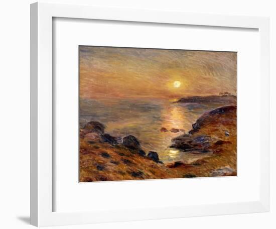 The Setting of the Sun at Douarnenez; Couche De Soleil a Douarnenez, 1883-Pierre-Auguste Renoir-Framed Giclee Print