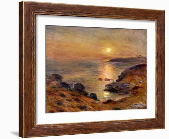 The Setting of the Sun at Douarnenez; Couche De Soleil a Douarnenez, 1883-Pierre-Auguste Renoir-Framed Giclee Print