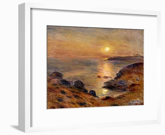 The Setting of the Sun at Douarnenez; Couche De Soleil a Douarnenez, 1883-Pierre-Auguste Renoir-Framed Giclee Print