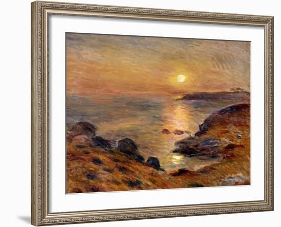 The Setting of the Sun at Douarnenez; Couche De Soleil a Douarnenez, 1883-Pierre-Auguste Renoir-Framed Giclee Print