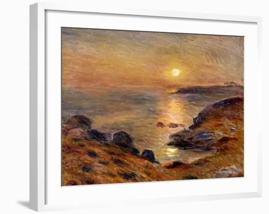 The Setting of the Sun at Douarnenez; Couche De Soleil a Douarnenez, 1883-Pierre-Auguste Renoir-Framed Giclee Print