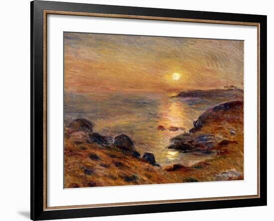 The Setting of the Sun at Douarnenez; Couche De Soleil a Douarnenez, 1883-Pierre-Auguste Renoir-Framed Giclee Print
