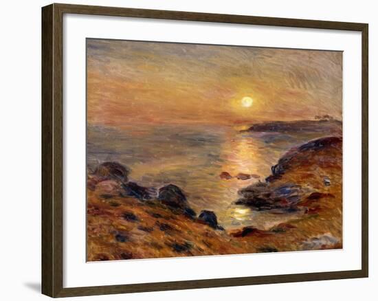 The Setting of the Sun at Douarnenez; Couche De Soleil a Douarnenez, 1883-Pierre-Auguste Renoir-Framed Giclee Print