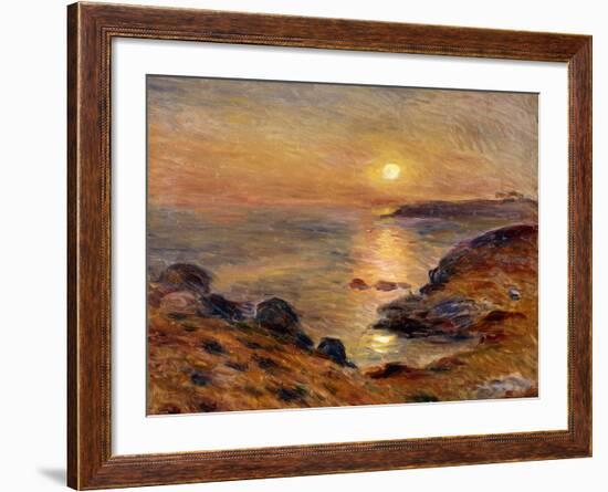 The Setting of the Sun at Douarnenez; Couche De Soleil a Douarnenez, 1883-Pierre-Auguste Renoir-Framed Giclee Print