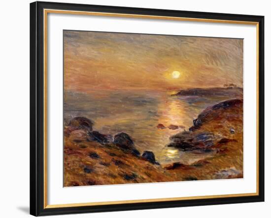 The Setting of the Sun at Douarnenez; Couche De Soleil a Douarnenez, 1883-Pierre-Auguste Renoir-Framed Giclee Print