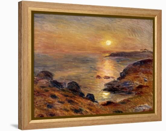 The Setting of the Sun at Douarnenez-Pierre-Auguste Renoir-Framed Premier Image Canvas