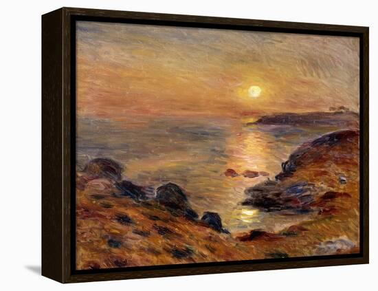 The Setting of the Sun at Douarnenez-Pierre-Auguste Renoir-Framed Premier Image Canvas