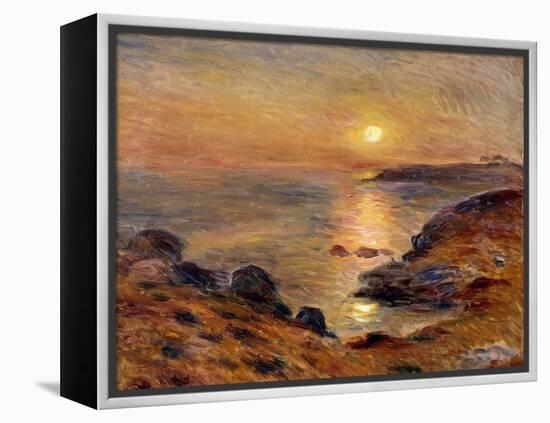 The Setting of the Sun at Douarnenez-Pierre-Auguste Renoir-Framed Premier Image Canvas