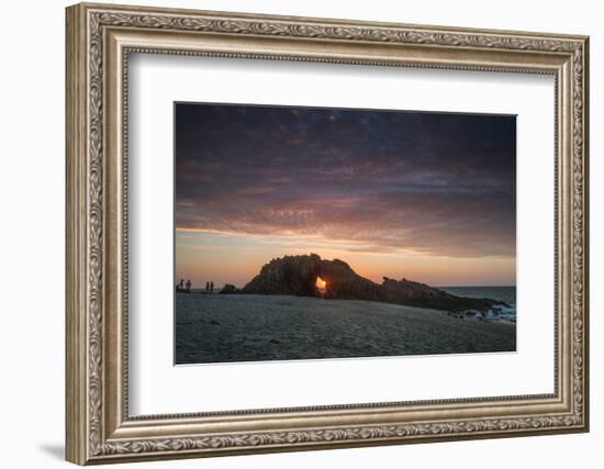 The Setting Sun Viewed Through the Hole at Pedra Furada, Jericoacoara, Brazil-Alex Saberi-Framed Photographic Print