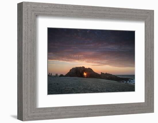 The Setting Sun Viewed Through the Hole at Pedra Furada, Jericoacoara, Brazil-Alex Saberi-Framed Photographic Print