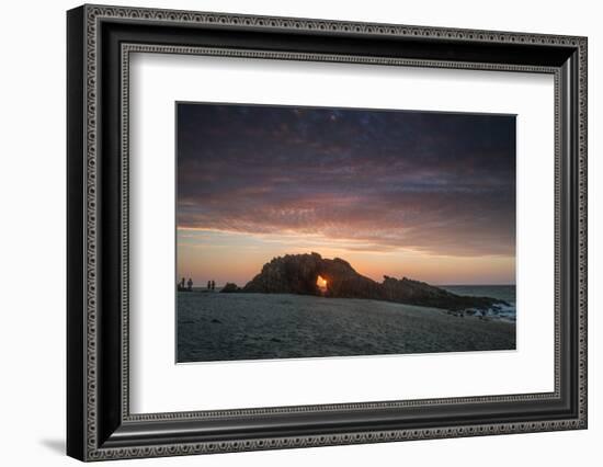 The Setting Sun Viewed Through the Hole at Pedra Furada, Jericoacoara, Brazil-Alex Saberi-Framed Photographic Print