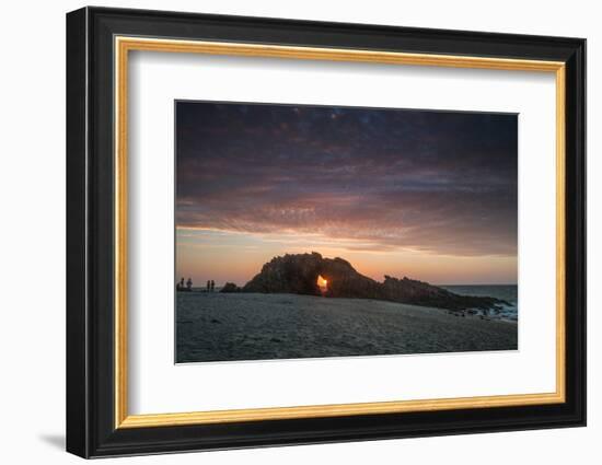 The Setting Sun Viewed Through the Hole at Pedra Furada, Jericoacoara, Brazil-Alex Saberi-Framed Photographic Print