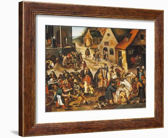 The Seven Acts of Mercy-Pieter Bruegel the Elder-Framed Giclee Print