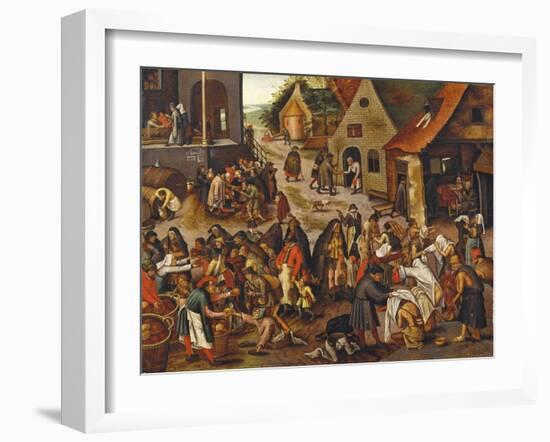 The Seven Acts of Mercy-Pieter Bruegel the Elder-Framed Giclee Print