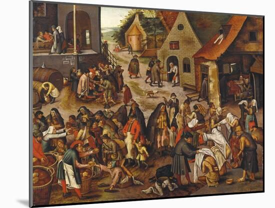 The Seven Acts of Mercy-Pieter Bruegel the Elder-Mounted Giclee Print