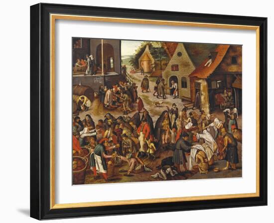 The Seven Acts of Mercy-Pieter Bruegel the Elder-Framed Giclee Print