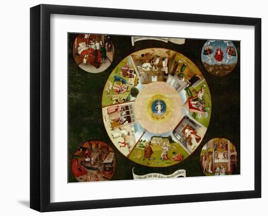 The Seven Deadly Sins And the Four Last Things, Ca. 1500-Hieronymus Bosch-Framed Giclee Print