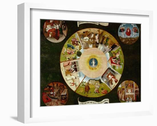 The Seven Deadly Sins And the Four Last Things, Ca. 1500-Hieronymus Bosch-Framed Giclee Print