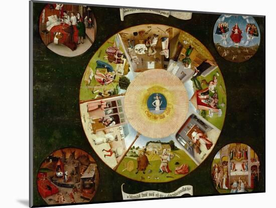 The Seven Deadly Sins And the Four Last Things, Ca. 1500-Hieronymus Bosch-Mounted Giclee Print