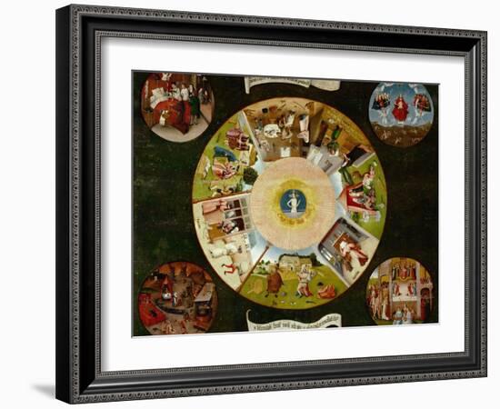 The Seven Deadly Sins And the Four Last Things, Ca. 1500-Hieronymus Bosch-Framed Giclee Print