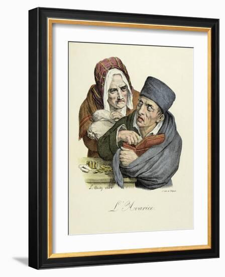 The Seven Deadly Sins: Greed, 1824-Louis Leopold Boilly-Framed Art Print