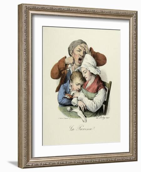 The Seven Deadly Sins: Sloth, 1824-Louis Leopold Boilly-Framed Art Print