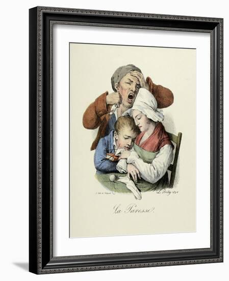 The Seven Deadly Sins: Sloth, 1824-Louis Leopold Boilly-Framed Art Print