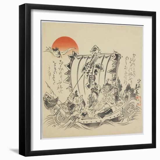 The Seven Gods of Good Fortune in Treasure Ship, C. 1887-Shibata Zeshin-Framed Giclee Print
