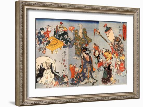 The Seven Gods of Good Fortune-Kuniyoshi Utagawa-Framed Giclee Print