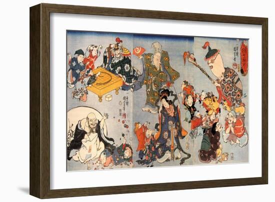 The Seven Gods of Good Fortune-Kuniyoshi Utagawa-Framed Giclee Print