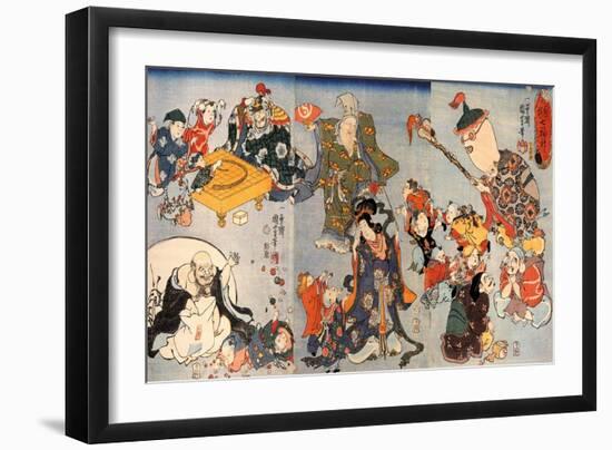 The Seven Gods of Good Fortune-Kuniyoshi Utagawa-Framed Giclee Print