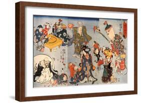 The Seven Gods of Good Fortune-Kuniyoshi Utagawa-Framed Giclee Print