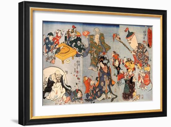 The Seven Gods of Good Fortune-Kuniyoshi Utagawa-Framed Giclee Print