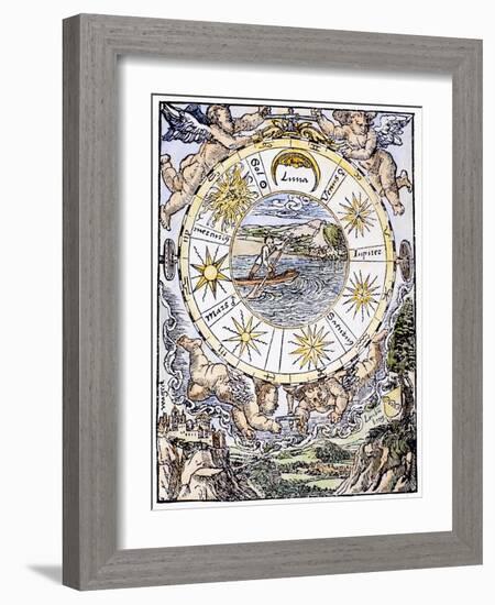 The Seven Planets, 1536-Sebastian Munster-Framed Giclee Print