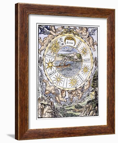 The Seven Planets, 1536-Sebastian Munster-Framed Giclee Print