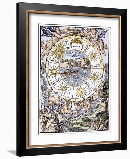 The Seven Planets, 1536-Sebastian Munster-Framed Giclee Print