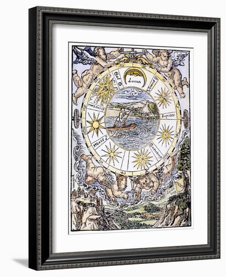 The Seven Planets, 1536-Sebastian Munster-Framed Giclee Print