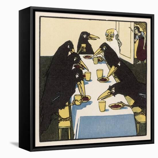 The Seven Ravens at the Dinner Table-A Weisgerber-Framed Stretched Canvas