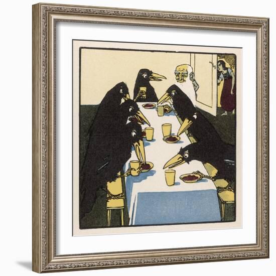 The Seven Ravens at the Dinner Table-A Weisgerber-Framed Art Print