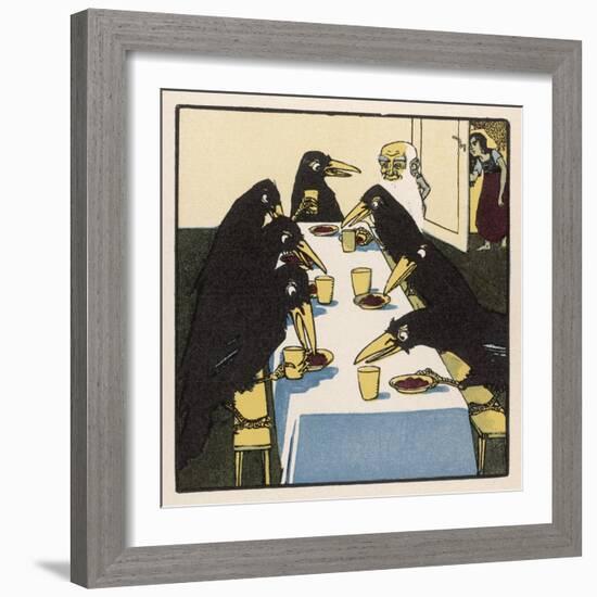 The Seven Ravens at the Dinner Table-A Weisgerber-Framed Art Print