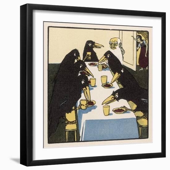 The Seven Ravens at the Dinner Table-A Weisgerber-Framed Art Print