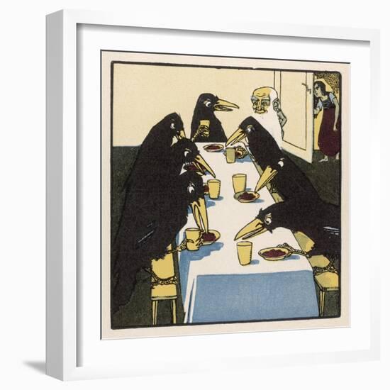 The Seven Ravens at the Dinner Table-A Weisgerber-Framed Art Print