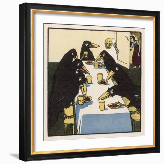 The Seven Ravens at the Dinner Table-A Weisgerber-Framed Art Print